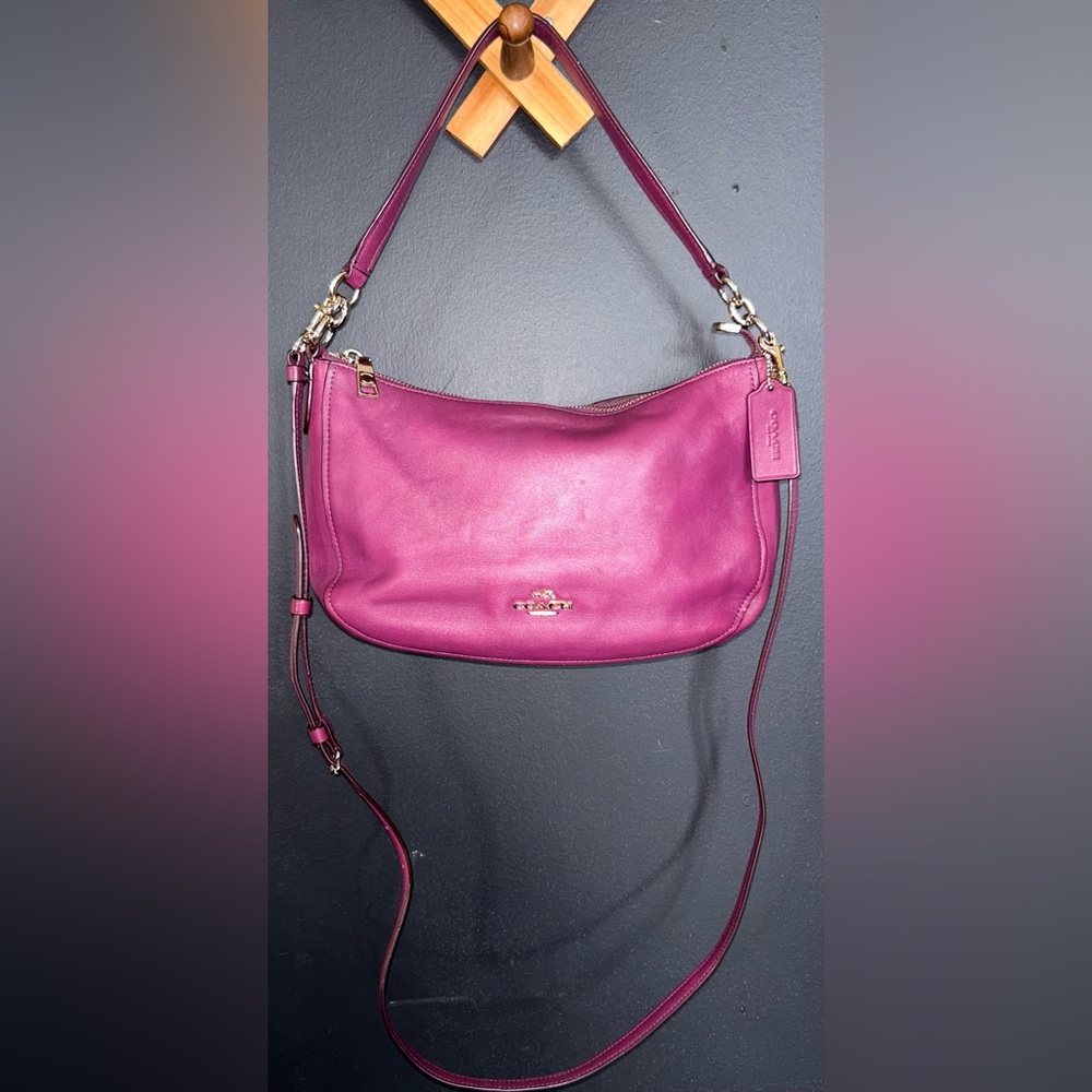 Coach Chelsea, 2way Smooth Purple Calf Leather Bag (2015) - 37018 - Picture 2 of 16